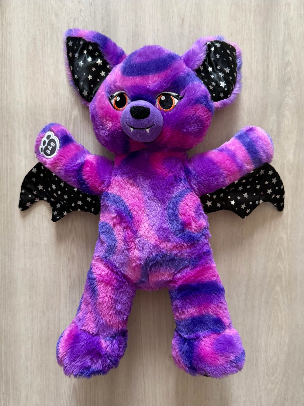 Build-A-Bear *Purple Starry Night Vampire Bat* Retired 18" Plush BABW